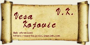 Vesa Kojović vizit kartica
